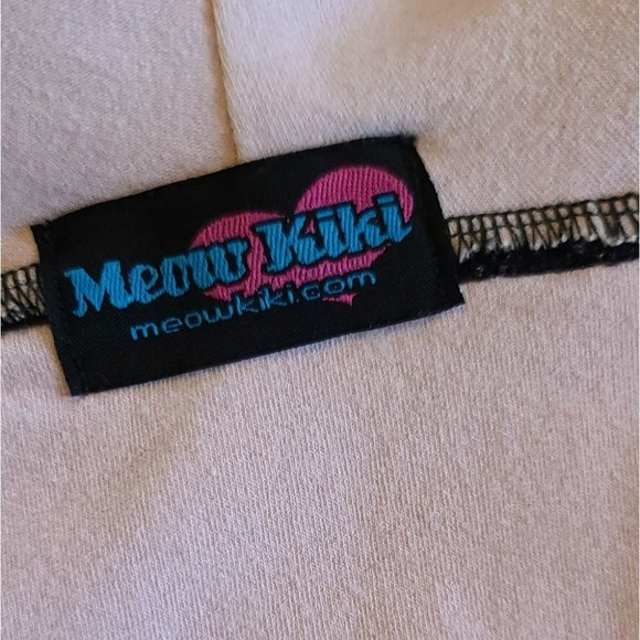 OOAK Pink & Black Lace Lolita crop Hoodie Jacket - Picture 11 of 12